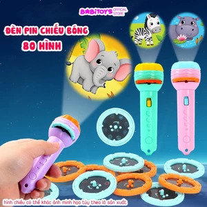 Đèn pin chiếu hình (10 thẻ) động vật, giao thông, trái cây, đèn pin chiếu bóng nhiều chủ đề cho bé.