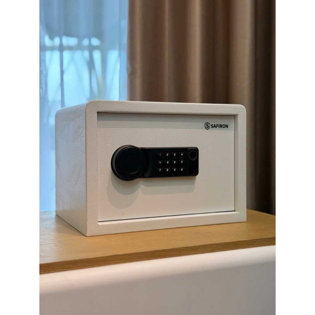 Két Sắt Mini Thông Minh Safiron 25LBF Vân Tay Điện Tử Cảnh Báo Trộm Về Điện Thoại 2 Màu Đen Trắng