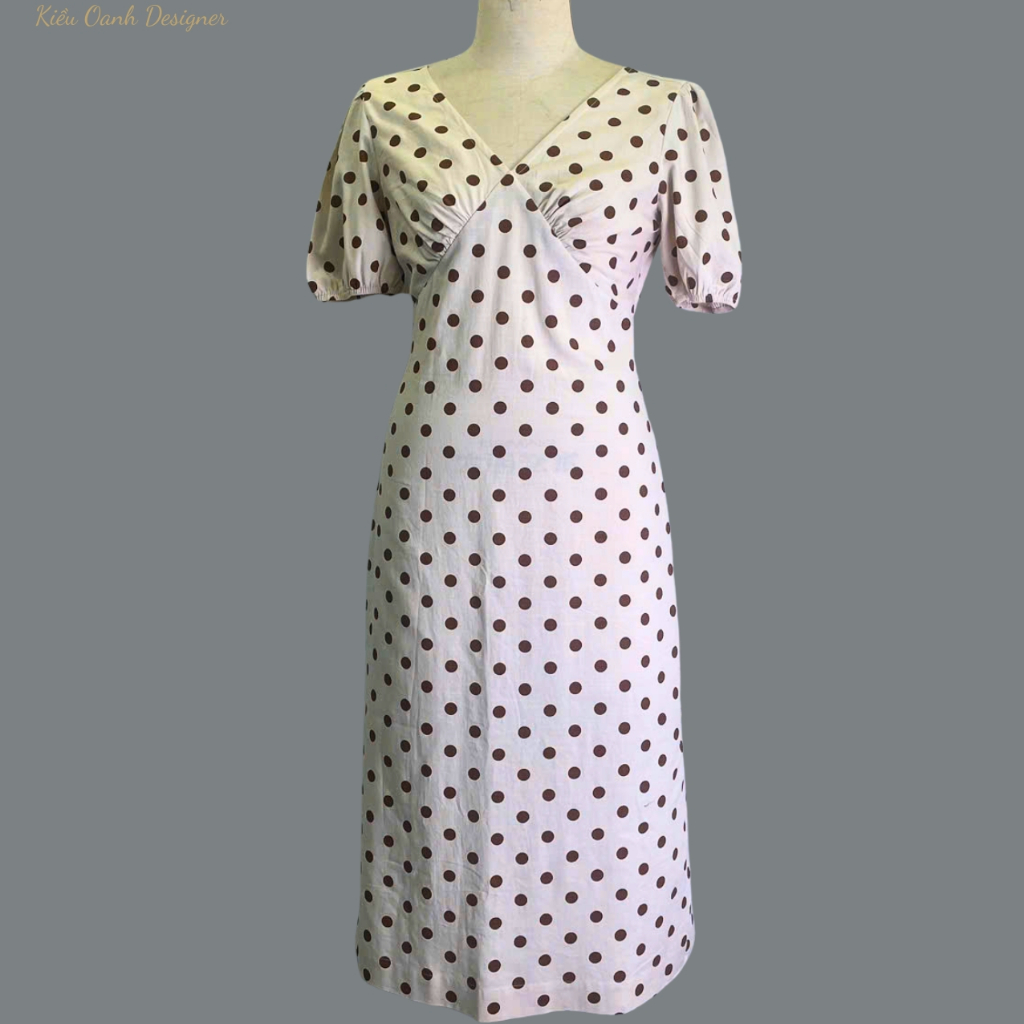 Đầm linen trung niên,độ bền cao,mát mịn,thấm hút mồ hôi,may viền tỉ mỉ,sản xuất độc quyền tại Kiều Oanh Designer