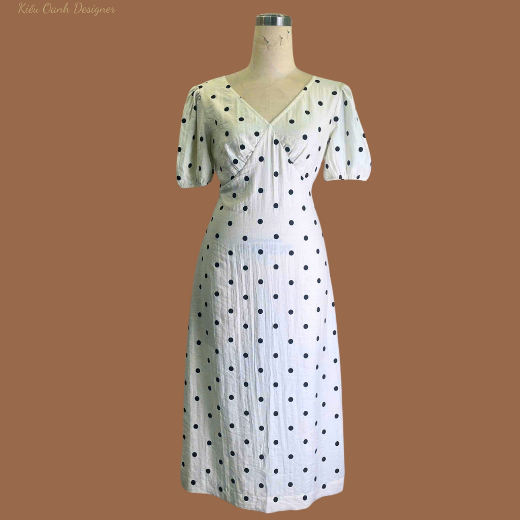Đầm linen trung niên,độ bền cao,mát mịn,thấm hút mồ hôi,may viền tỉ mỉ,sản xuất độc quyền tại Kiều Oanh Designer
