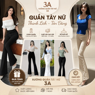 Quần Jean Kaki Ống Loe Nữ Cạp Cao Co Giãn, Quần Tây Nữ Dáng Chuông Tôn Dáng Công Sở Dạo Phố - Xưởng Quần Tây Nữ 3A