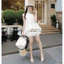 MIU.STUDIO • Set áo voan tơ cổ yếm dập ly kèm chân váy xoè phối viền ren bồng bềnh mặc đi chơi đi biển