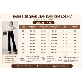 Quần Jean Kaki Ống Loe Nữ Cạp Cao Co Giãn, Quần Tây Nữ Dáng Chuông Tôn Dáng Công Sở Dạo Phố - Xưởng Quần Tây Nữ 3A