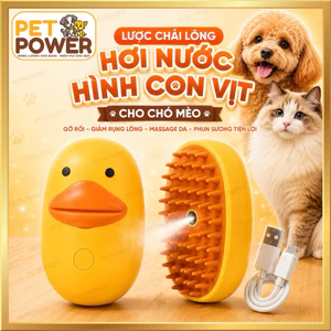 Lược Chải Lông Hơi Nước Hình Vịt Cho Chó Mèo - Gỡ Rối, Giảm Rụng, Massage & Phun Sương
