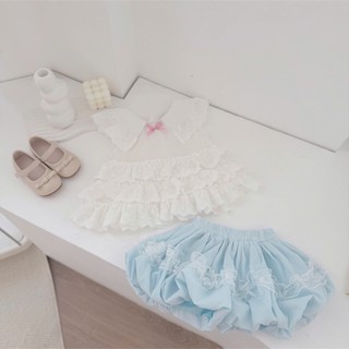 Quần áo trẻ em, Set áo thô trắng xoè nhiều tầng bé gái 9-26kg S2150 Tiểu Yến KID