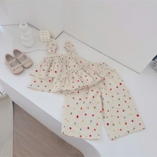 Quần áo trẻ em, Set 2 dây thô chấm bi bé gái 9-26kg S2149 Tiểu Yến KID