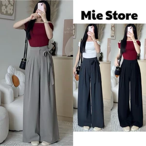 QUẦN ỐNG RỘNG LƯNG CAO KHÓÁ GÀI buộc dây nơ VẢI GOLD MỀM ĐẸP [M36]
