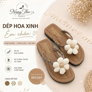 Dép kẹp ngón đính hoa cúc cao cấp - Đế siêu êm, form cực chuẩn [ Hàng Quảng Châu Full Box ]