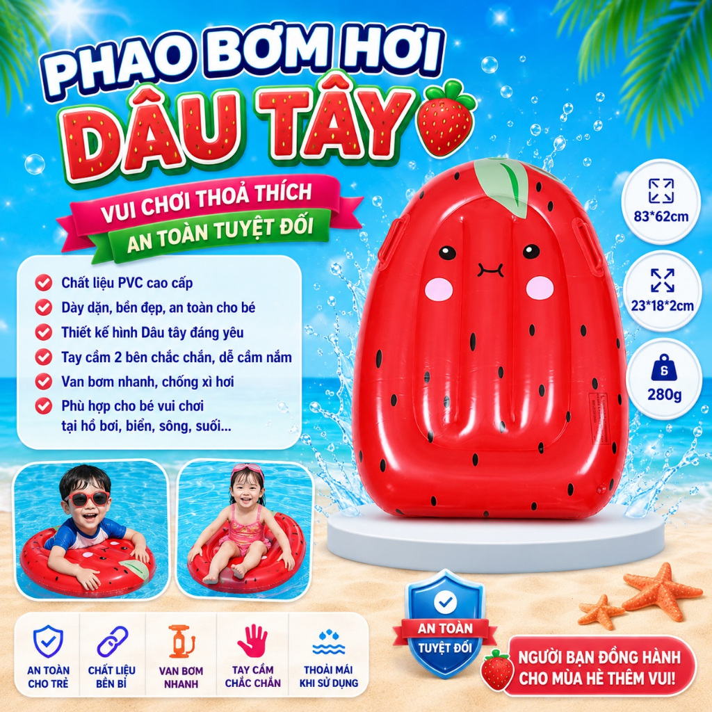 Các loại phao ván lướt sóng bơm hơi, phao bơm hơi hình thú, ô tô, máy bay đẹp dễ thương + BƠM