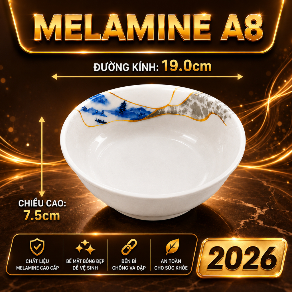 BÁT TÔ  C042-7.5  MELAMINE A8 CAO CẤP – PHONG CÁCH PHƯƠNG ĐÔNG SANG TRỌNG