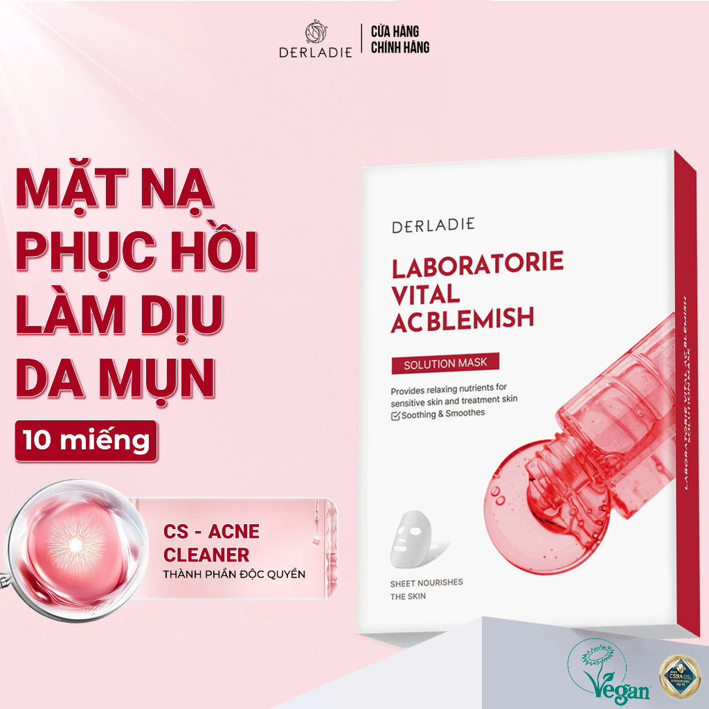 COMBO Mix 10 Mặt Nạ Hỗ Trợ Làm Dịu DERLADIE LABORATORIE VITAL SOLUTION MASK 30ml x10