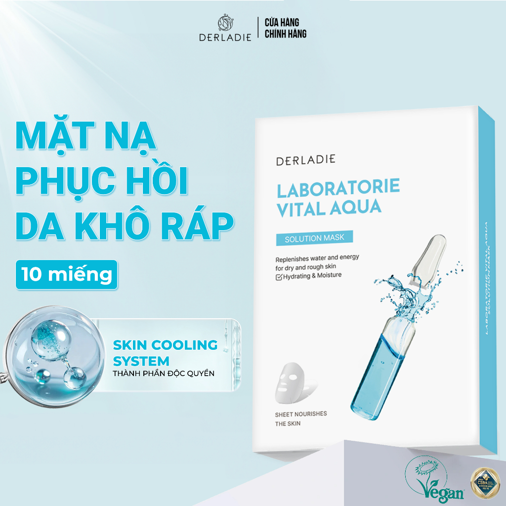 COMBO Mix 10 Mặt Nạ Hỗ Trợ Làm Dịu DERLADIE LABORATORIE VITAL SOLUTION MASK 30ml x10