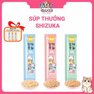 combo 200 tặng 5 thanh Súp thưởng Shizuka cho mèo - dinh dưỡng tuyệt vời cho mèo.