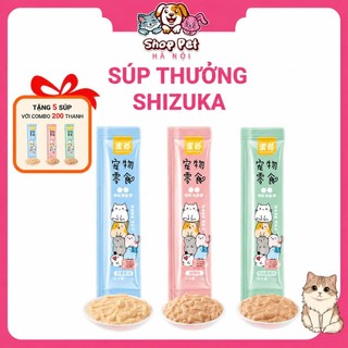 combo 200 tặng 5 thanh Súp thưởng Shizuka cho mèo - dinh dưỡng tuyệt vời cho mèo.