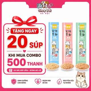 Combo 500 tặng 20 súp thưởng shizuka súp thưởng cho mèo - Snack thưởng bù nước, mượt lông đủ vị