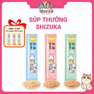 Combo 500 tặng 20 súp thưởng shizuka súp thưởng cho mèo - Snack thưởng bù nước, mượt lông đủ vị