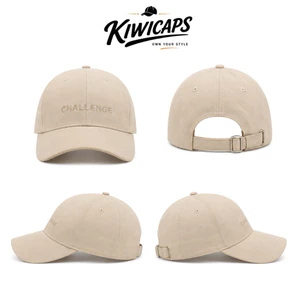Nón Lưỡi Trai Nam Nữ Da Lộn CHALLENGE Màu Kem Form Chuẩn Unisex Mũ Baseball Vintage Hàn Quốc Thêu Chữ Cao Cấp