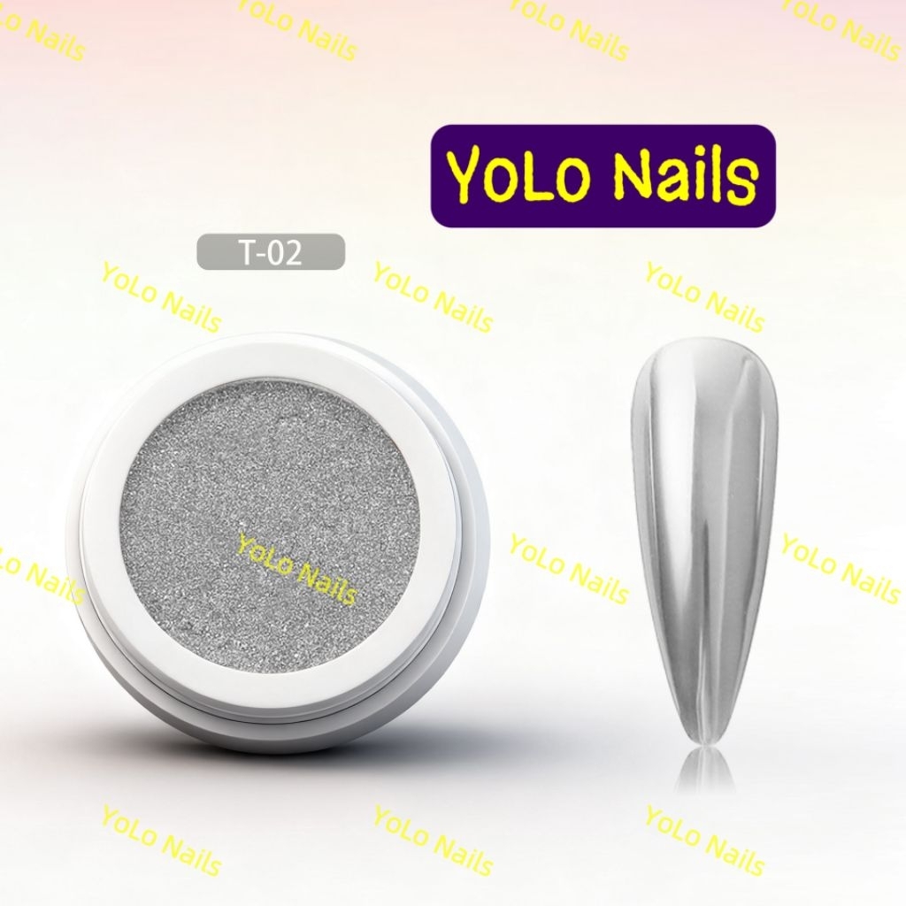 YoLo Nails: Tráng Gương Cao Cấp, Loại Mới Nâng Cấp Hạt Siu Mịn,Siêu Bám, Bóng Sáng