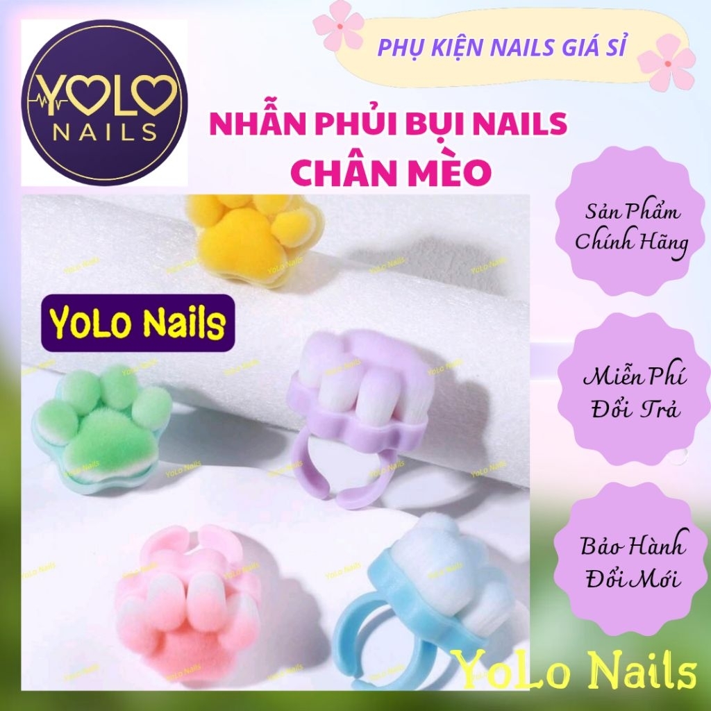 Nhẫn Phủi Bụi Nails Chân Mèo ( Giao Màu Ngẫu Nhiên)