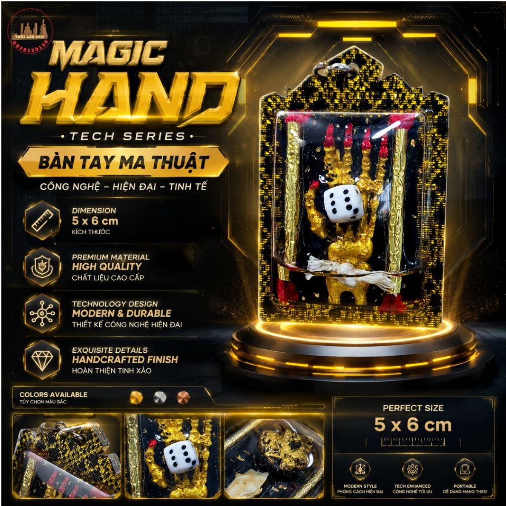 Vật Trang Trí Để Bàn Làm Việc  Mặt Dây Chuyền Thủ Công Tinh Xảo Khung Nhựa 6cm Phong Cách Thái