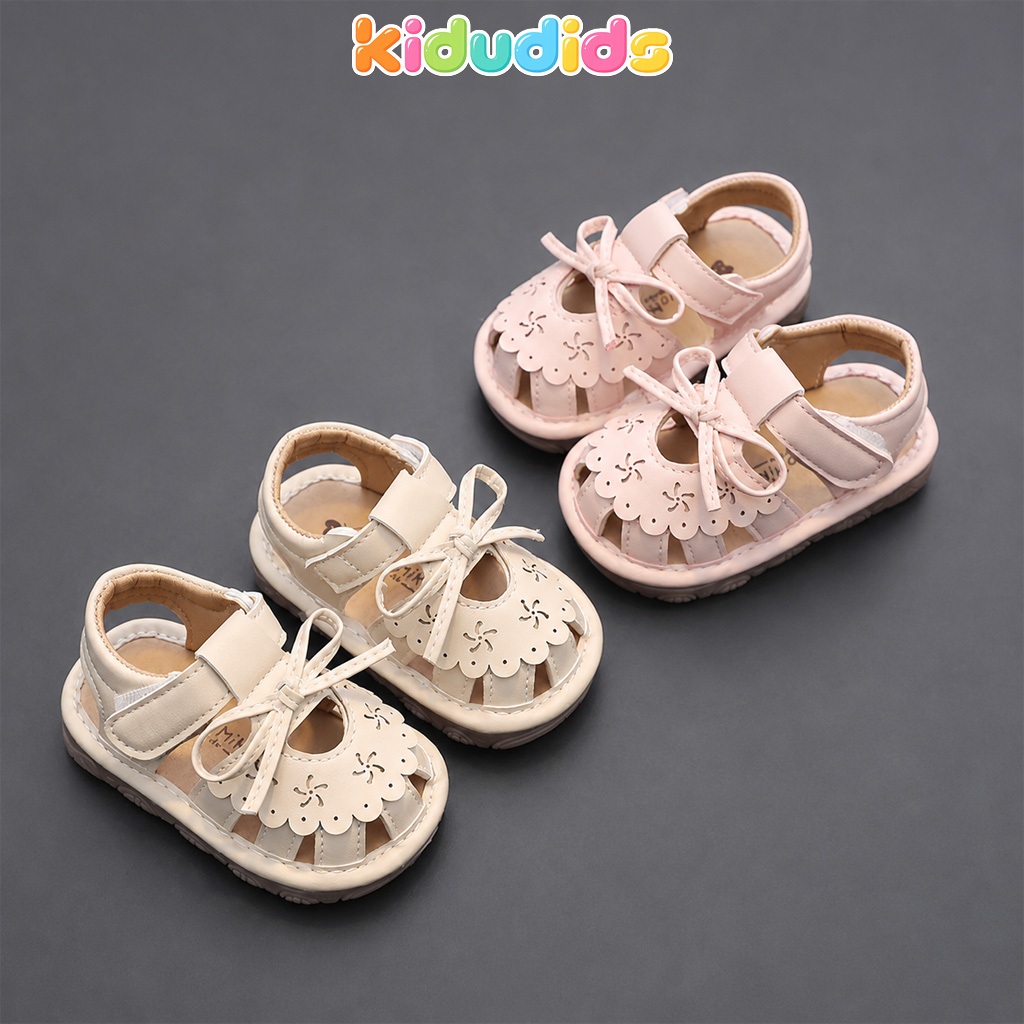 Giày Sandal Bé Gái Tập Đi Kidudids Chống Trượt Đế Mềm Êm Chân Mũi Kín Cao Cấp Size 16-20
