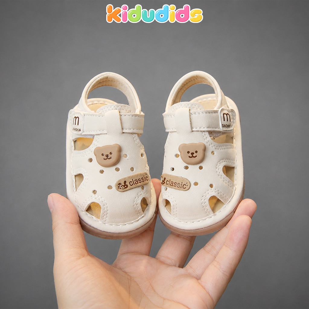 Dép Sandal Trẻ Em Size 16-20 Kidudids Chống Trượt Đế Mềm Êm Chân Quai Dán Cho Bé Trai Bé Gái Tập Đi