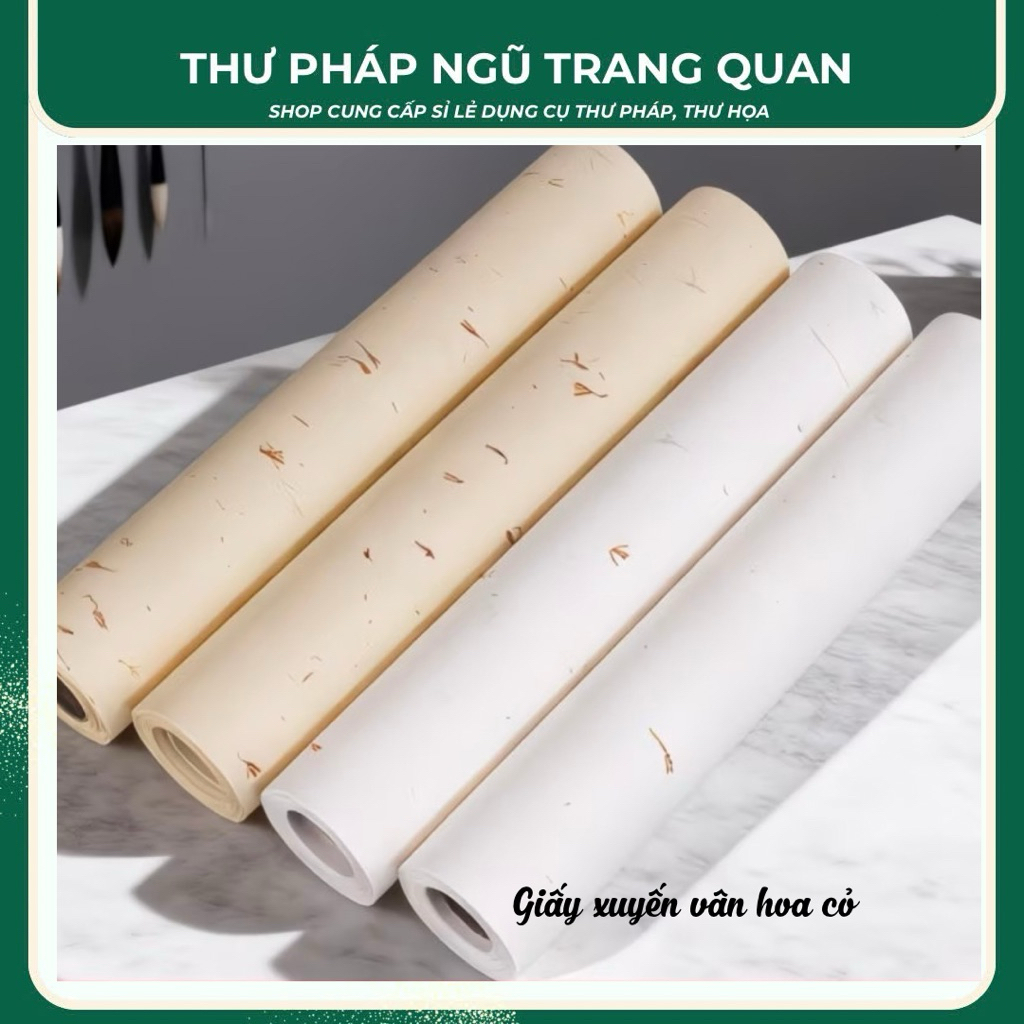 Giấy xuyến chỉ có vân hoa cỏ kích thước 35x20m