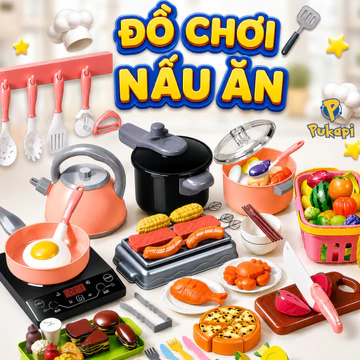 Đồ Chơi Nấu Ăn Cho Bé Bộ Đồ Chơi Nấu Ăn Cho Bé Bếp Dụng Cụ Nhà Bếp Đồ Chơi Nấu Ăn Mini Cho Bé Gái- Đồ Chơi Cho Bé PUKAPI
