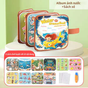 Sách Vẽ Xóa Được tặng Kèm Bút Màu Cho Bé 14 Trang Với 12 Màu, Cuốn sổ đa chức năng 10 trang cho bé khám phá