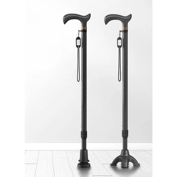 Gậy gấp bằng hợp kim nhôm, gậy chống trượt có thể kéo dài dành cho người già, gậy đa chức năng có đèn dành cho người lớn