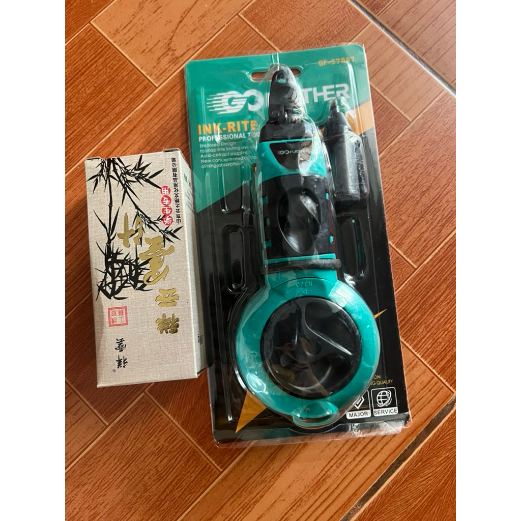 (Combo 2 món) Bật mực- Búng mực tự động Gofuther 20m + Lọ mực 100g dùng trong xây dựng, làm mộc