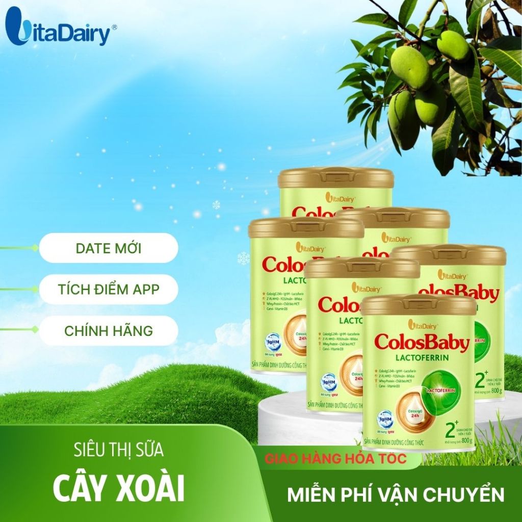Colosbaby Lactoferrin L800g , Sữa công thức cho trẻ sinh mổ, tăng cường miễn dịch. Vitadairy.