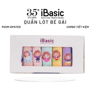 Pack 7 quần lót bé gái iBasic cotton USA kháng khuẩn phom hipster PANG005-1