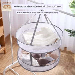 Giỏ lưới phơi quần áo thông minh – Móc xoay 360° chống gió, gấp gọn đa năng, phơi đồ lót tất vớ không biến dạng, dung tí