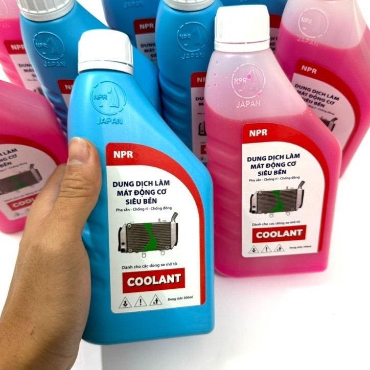 Nước Làm Mát Xe Máy Pha Sẵn - Nước Mát Honda Yamaha Chống Đông Chống Gỉ NPR JAPAN 500ML Chính Hãng Xanh Đỏ