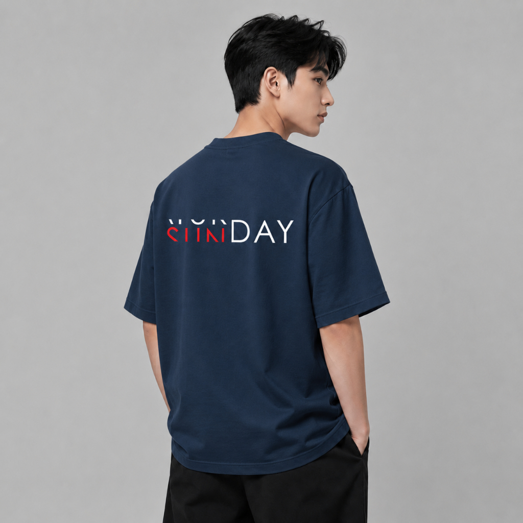Áo thun nam nữ AURORIS Sunday oversize 100% cotton 250gsm cao cấp, áo phông form rộng trẻ trung