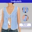 TheBlueTshirt - Áo gile nữ phom regular phối viền ren - Pompom Chic Vest - Women