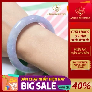 Vòng Ngọc Phỉ Thúy Tự Nhiên Bản Tròn màu Xuân Đới Thái Bóng Mịn, kèm KĐ