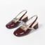 Giày Cao Gót Nữ Bít Mũi Vuông IKUNKA, Sandal Quai Hậu Đính Đá Đi Tiệc, Giày Công Sở Gót Vuông 5cm