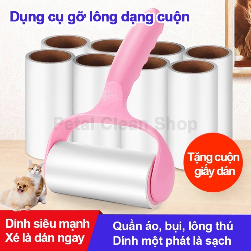 🐾 Cây Lăn Bụi Lông Thú Cưng Chuyên Dụng - Thiết Kế Cán Dài 16cm Dễ Thao Tác, Làm Sạch Nhanh Trên Nệm, Sofa & Quần Áo | Đ