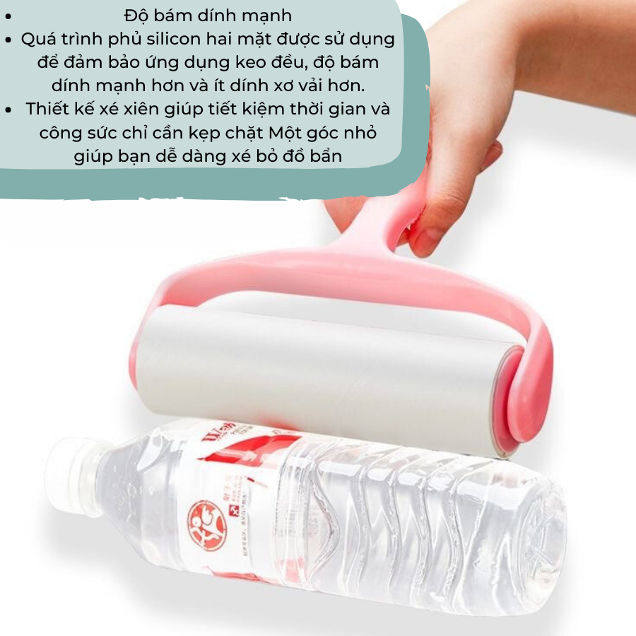 🐾 Cây Lăn Bụi Lông Thú Cưng Chuyên Dụng - Thiết Kế Cán Dài 16cm Dễ Thao Tác, Làm Sạch Nhanh Trên Nệm, Sofa & Quần Áo | Đ