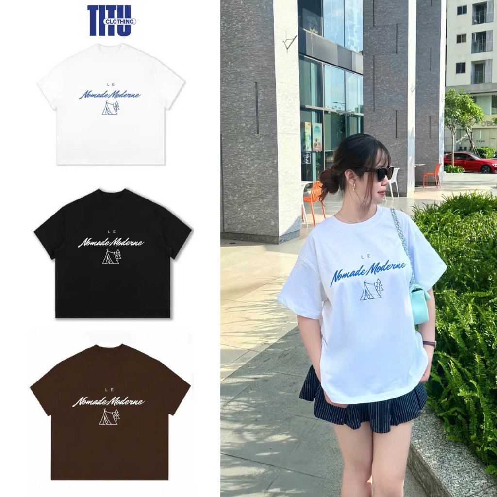 Áo Thun Form Boxy  "Le Nomade Moderne" , Cotton 250GSM