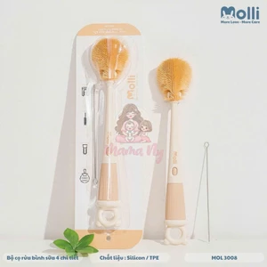 BỘ CỌ RỬA BÌNH SỮA SILICON 4 CHI TIẾT MOLLI MOL3008