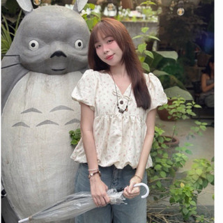 ÁO FLOWER BABYDOLL CỔ V FOM BÍ NÀNG THƠ