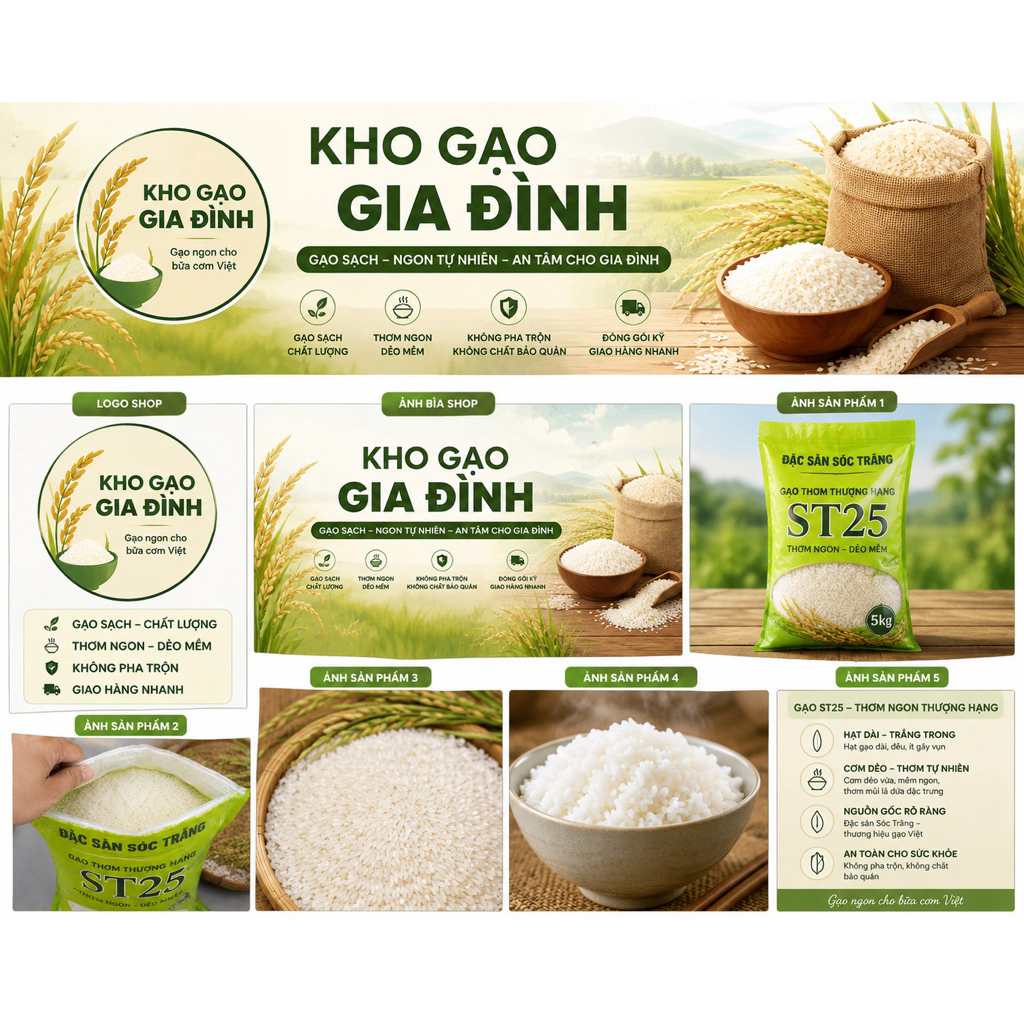 🌾 GẠO ST25 SÓC TRĂNG THƠM NGON CAO CẤP 🌾 10kg