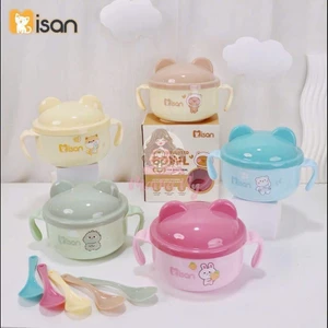 BÁT ĂN DẶM INOX MISAN KÈM THÌA & NẮP ĐẬY (450ml)