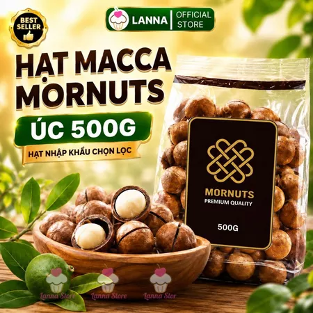 Hạt Mắc Ca Úc Mornuts 500g Nguyên Vỏ