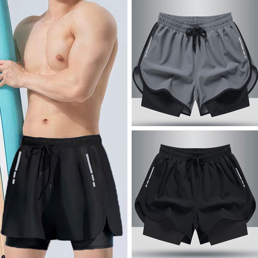 Quần Nam 2 Lớp , Quần Đùi Nam Bơi Lội, Chơi Tennis, Bóng Rổ, Tập Gym, Chạy Bộ