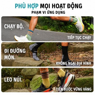 Tất vớ xỏ ngón chạy bộ trail  nam nữ cộng nghê coolmax chống phồng rộp thoáng khí nhanh khô giảm hôi chân TOSON STORY