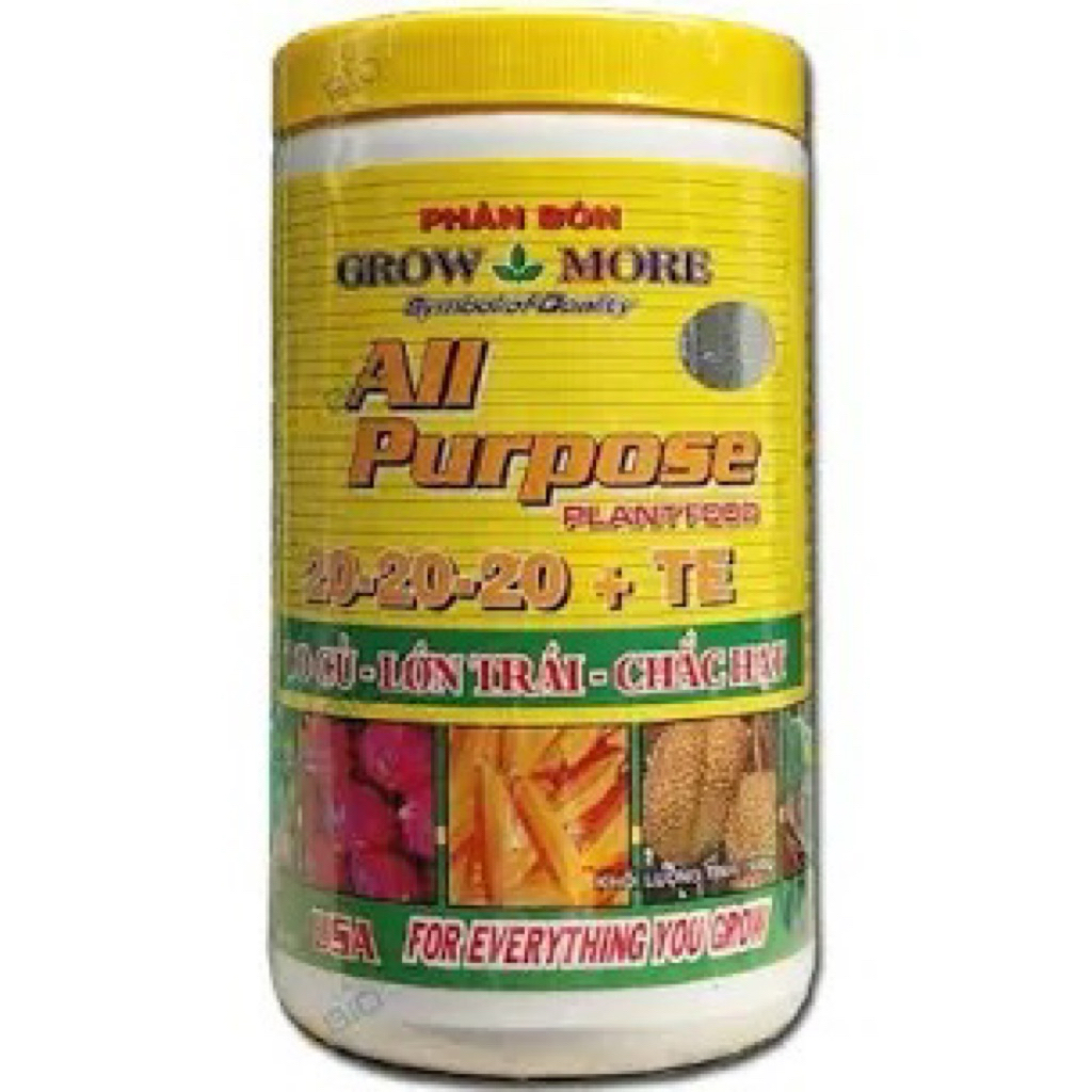 [CHÍNH HÃNG]Phân Bón Lá Grow More NPK20-20-20+TE All Purpose 100g-Giúp To,Lớn Trái,Chắc Hạt,Đẹp Hoa